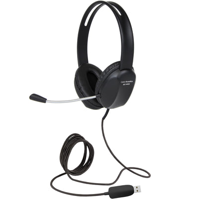 Cyber Acoustics Stereo USB Headset (AC-4006) Noise Canceling Microphone for PC & Mac Perfect for Classroom or Home
