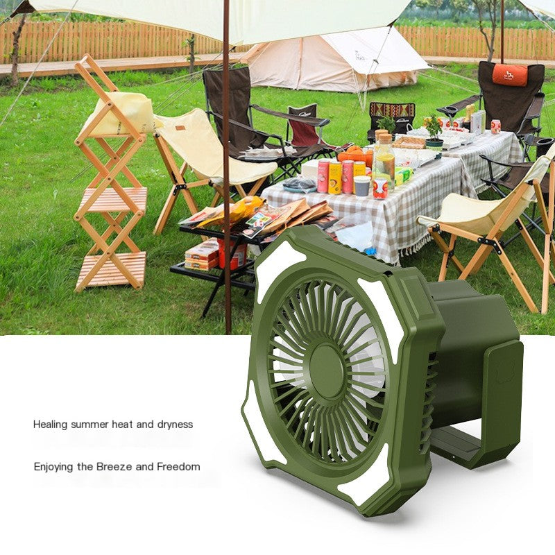 Portable Camping Fan and Lantern with Power Bank