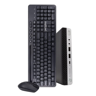 HP EliteDesk 800G3 Mini Form Factor Desktop Computer Intel Quad Core i5 16GB RAM 500GB SSD Windows 10 Pro Wireless Keyboard/Mouse WiFi (Renewed)
