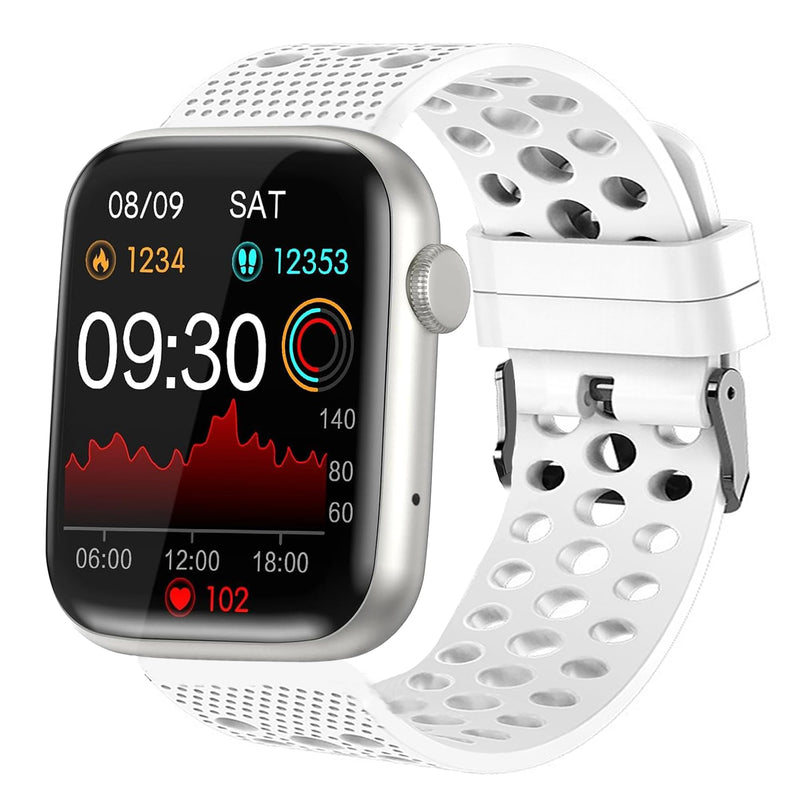 Compatible with EarlySincere Smartwatch BandsLamshaw Silicone Replacement Wristbands Sport Strap with Metal Buckle Compatible for Early Sincere T12/T13/T21/T22/ Smartwatch White
