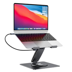 Laptop Docking Station for MacBook Pro/Air/Dell/HP/Surface HC 11-in-1 USB C Hub 360°Rotatable Laptop Stand with USB Hub 4K HDMI USB 3.0 PD100W 3.5mm Audio Jack RJ 45 TF/SD Reader Universal Laptop Dock