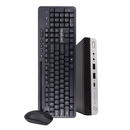 HP EliteDesk 800G3 Mini Form Factor Desktop Computer Intel Quad Core i5 16GB RAM 500GB SSD Windows 10 Pro Wireless Keyboard/Mouse WiFi (Renewed)