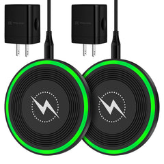 Wireless Android Charger Fast Charging Pad for Motorola Edge 2024/Razr/Edge 50/G Stylus 5G/G Power 20242Pack 15W Wireless Charger Station with 18W QC 3.0 Charger for Samsung Z Fold 6/Z Flip 6/S24/S23