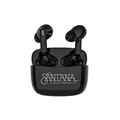 Mambo by Carlos Santana True Wireless Earbuds Bluetooth Headphones with Charging Case Bluetooth Earbuds with Voice Isolating Microphone Deep Bass Stereo Headsets for Sports & Gaming (Black)