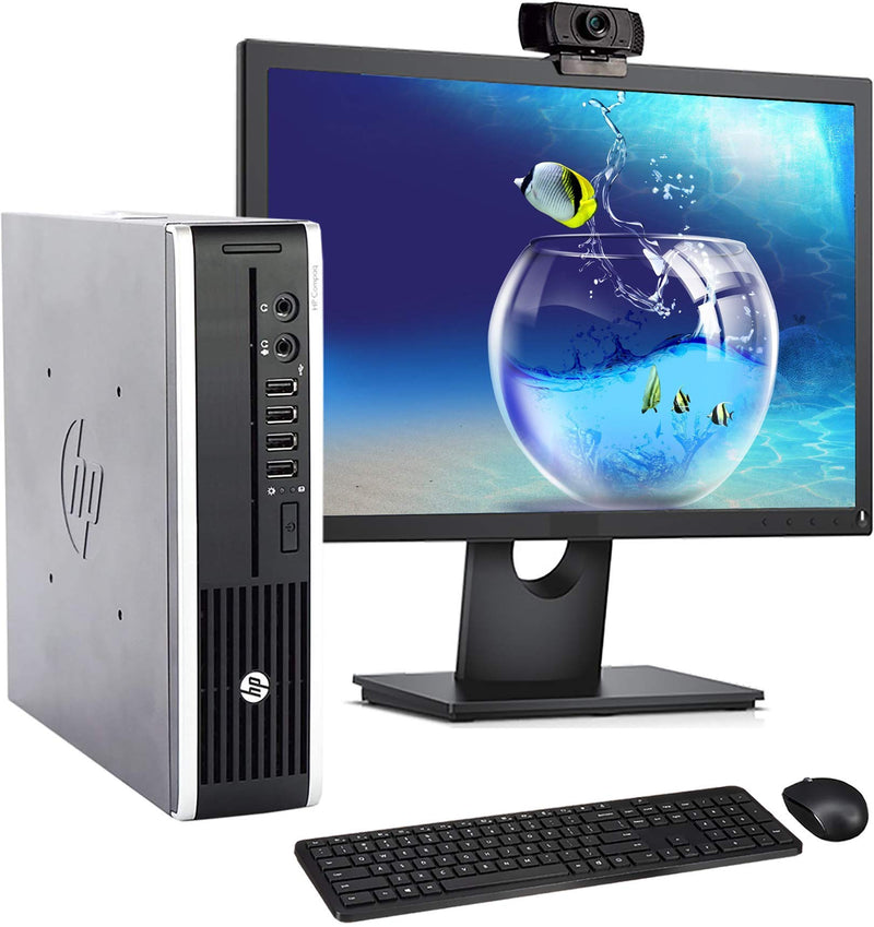 HP 8200 USFF Computer Desktop PC Intel Core i5 3.1GHz Processor 8GB Ram 120GB Solid Drive WiFi | Bluetooth 1080p Webcam Wireless Keyboard & Mouse 19 Inch Monitor Windows 10 (Renewed)