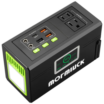 mormluck Portable Power Bank with AC Outlet 24000mAh Portable Laptop Power Bank with 127W/110V AC Output Compatible with Smartphones Laptops Portable Power Station for Camping Family Emergencies…