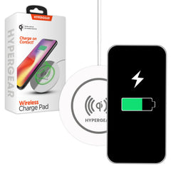 HyperGear ChargePad - 5W Universal Wireless Charging Pad & Fast Wireless Charger w/LED Power Indicator Compatible with iPhone Android AirPods Includes 3ft. Micro USB Cable - White