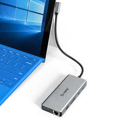 Docking Station USB C Hub TOTU 12 in 1 Surface Pro Docking Station with 4K HDMI Ethernet VGA 92W PD USB-C 3.0 and 2 USB 3.0 for MacBook Pro Air and Type-C Laptops with Thunderbolt 3 or 4