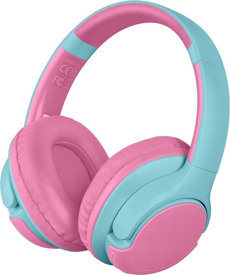 ZIHNIC Kids Bluetooth Headphones 40Hrs Play time Kids Wireless Headphones Over Ear with 85dB/94dB Volume Limited - Pink