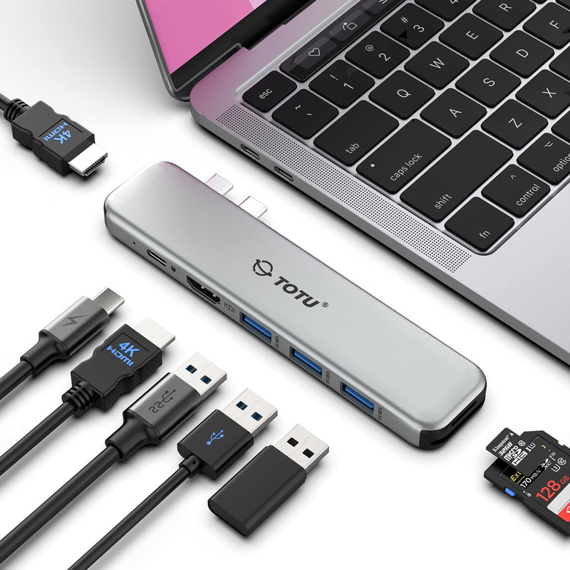 MacBook USB C Hub Multiport Adapter 8 in 2 MacBook Docking Station with Dual HDMI 92W Power Delivery 3 USB 3.0 Ports Card Reader for SD and TF MacBook Pro 2016-2021 MacBook Air 2018 or Later