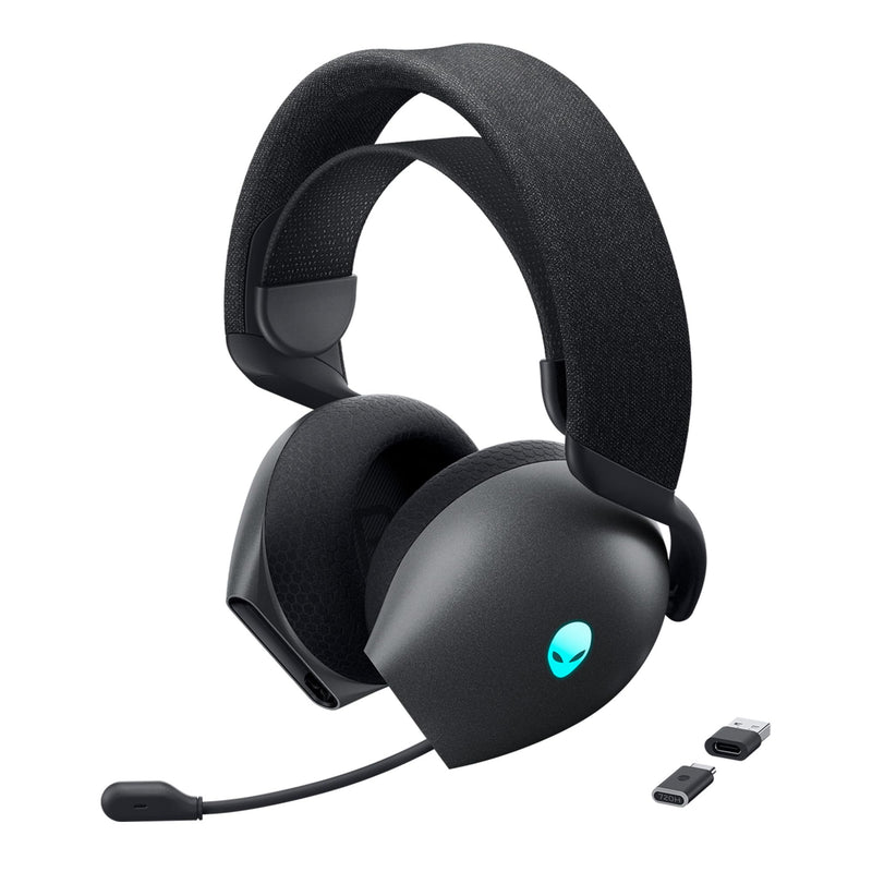 Alienware AW720H Dual-Mode Wireless Gaming Headset - Dolby Atmos Spatial Sound Wireless 2.4 GHz 3.5mm Connector Cable In-line Controls Integrated Microphone Unidirectional - Dark Side of the Moon