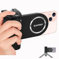 Magnetic Camera Bracket Smartphone Camera Shutter CapGrip Selfie Handle Grip Tripod Mount w 1/4" Cold Shoe Detachable Bluetooth Wireless Remote Control Compatible for iPhone All Phones Shooting