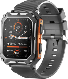 NJORD GEAR The Indestructible Smartwatch - IP68 Waterproof Outdoor Rugged Android Smart Watch - Features Bluetooth Calling Heart Rate and Sleep Monitoring - Compatible with Android and iOS (Orange)