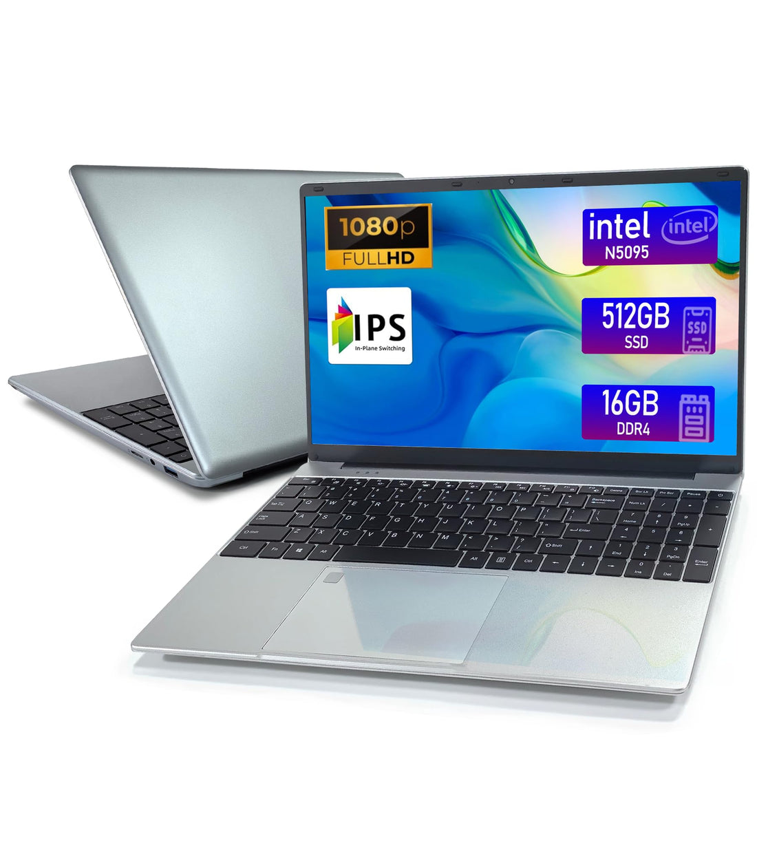 IJKKJI Laptop - Laptop Computer 15.6 Inch Laptops 16GB DDR4 RAM 512GB SSD Intel Celeron N5095 Computers with Win 11 1920 x 1080 Display Type-C HD for Businesses and Students (16GB RAM+512 SSD)