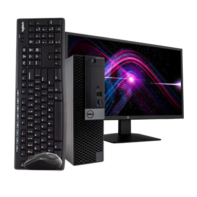 Dell Optiplex 7050 Desktop Computer PC Intel Quad-Core i5 1TB HDD Storage 8GB DDR4 RAM Windows 10 Pro DVD WiFi 24in Monitor Wireless Keyboard and Mouse (Renewed)