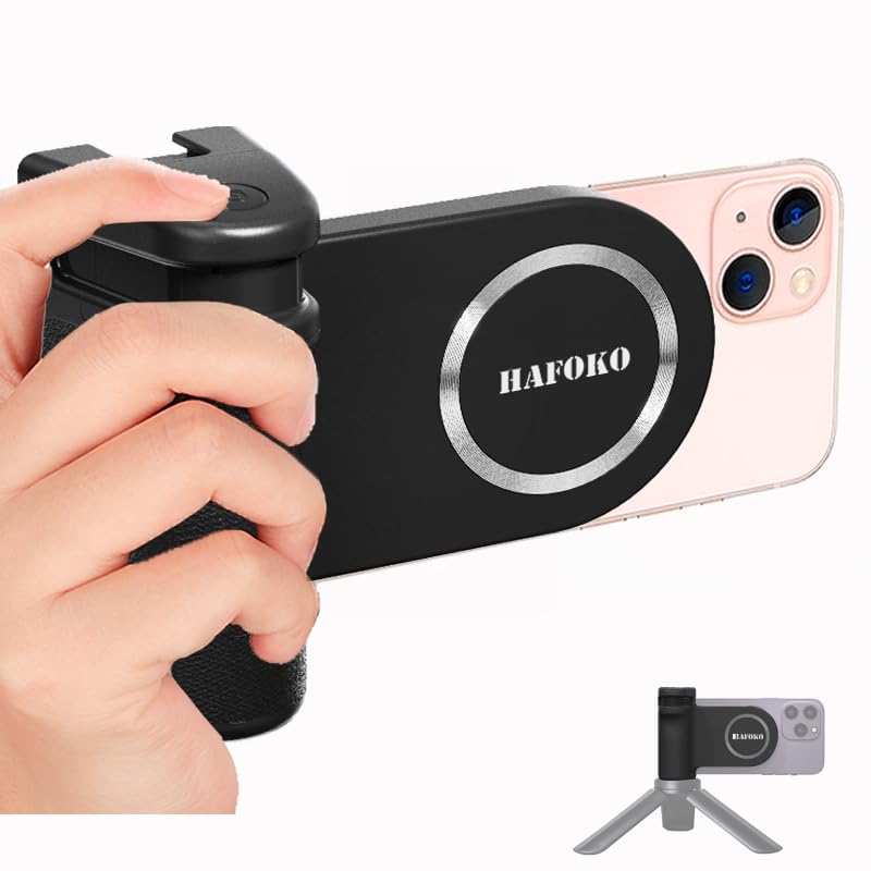 Magnetic Camera Bracket Smartphone Camera Shutter CapGrip Selfie Handle Grip Tripod Mount w 1/4