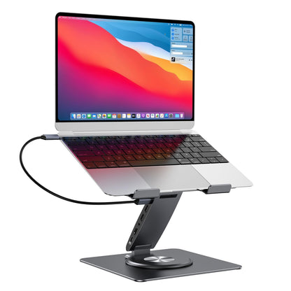 Laptop Docking Station for MacBook Pro/Air/Dell/HP/Surface HC 11-in-1 USB C Hub 360°Rotatable Laptop Stand with USB Hub 4K HDMI USB 3.0 PD100W 3.5mm Audio Jack RJ 45 TF/SD Reader Universal Laptop Dock