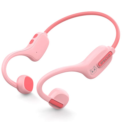 IFECCO Kids Open Ear Headphones - Kids Girls Bluetooth 5.3 Conduction Headphones with MicUltra-LightIPX5 Waterproof and Safer for Children Wireless HeadphonesPerfect for School Travel Gifts (Pink)