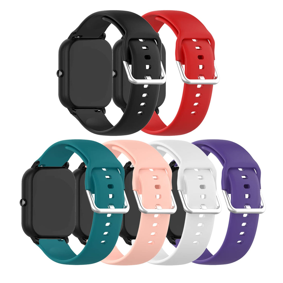 E ECSEM Bands Compatible for Spade Health Smartwatch 4 Replacement Wristbands Colourful Silicone Bracelet Quick Release Strap Arm Bands for Spade Health Smartwatch 4 Smart Watch Soft and Durable